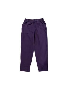 Cascade Blues Purple Elastic Waist Pants Women Size 14 Tapered Vintage